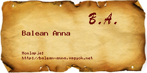 Balean Anna névjegykártya